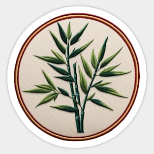 Bamboo Leaves Embroidered Patch Sticker